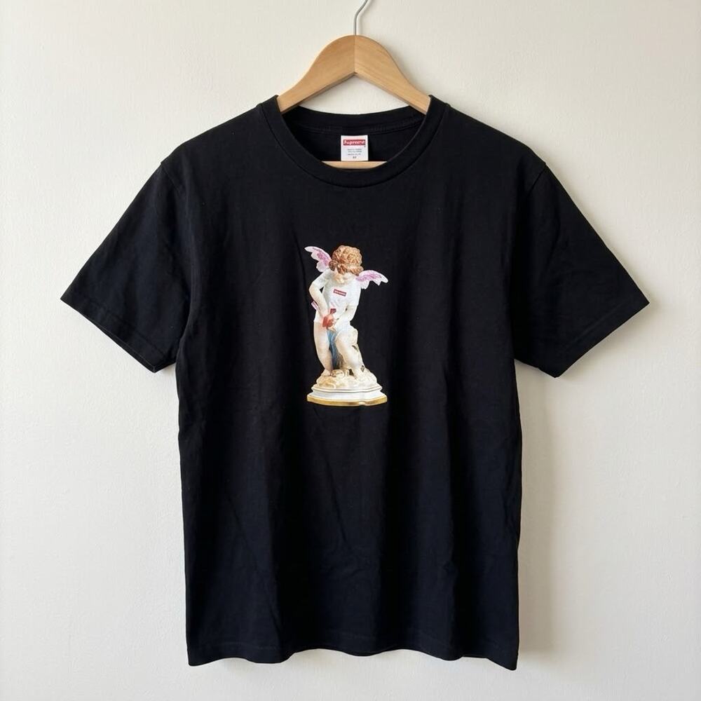 Supreme Mens Cupid Graphic T-Shirt M Black Cherub Box Logo Cotton SS19